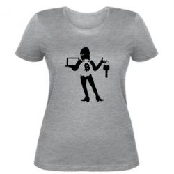 Женская футболка Bitcoin and money - PrintSalon