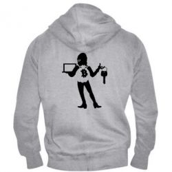 Мужское худи на молнии Bitcoin and money - PrintSalon