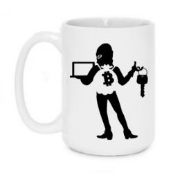 Чашка 420ml Bitcoin and money - PrintSalon