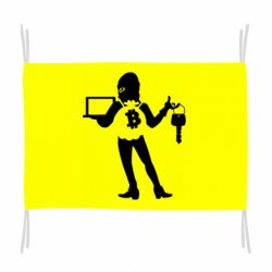 Флаг Bitcoin and money - PrintSalon