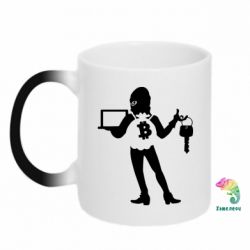 Чашка-хамелеон Bitcoin and money - PrintSalon