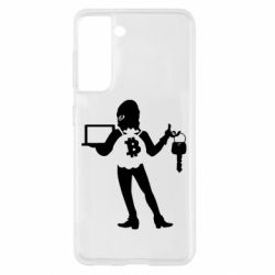 Чехол для Samsung S21 Bitcoin and money - PrintSalon