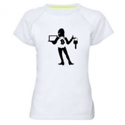 Женская футболка для спорта Bitcoin and money - PrintSalon