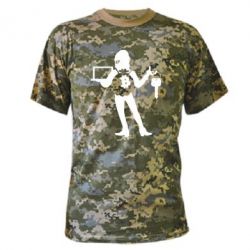 Камуфляжная футболка Bitcoin and money - PrintSalon