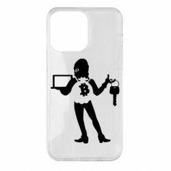 Чехол для iPhone 14 Pro Max Bitcoin and money - PrintSalon