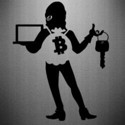 Наклейка Bitcoin and money - PrintSalon