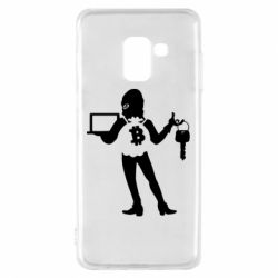 Чехол для Samsung A8 2018 Bitcoin and money - PrintSalon