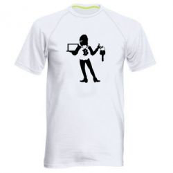 Мужская футболка для спорта Bitcoin and money - PrintSalon