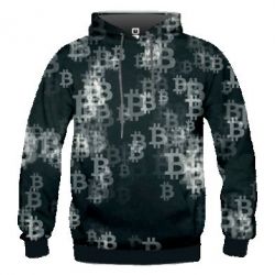 Чоловіче 3D худі Bitcoin coin - PrintSalon