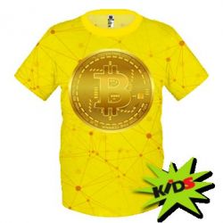 Детская 3D футболка Bitcoin coin
