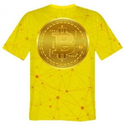 Чоловіча футболка 3D Bitcoin coin-PrintSalon Чоловіча футболка 3D Bitcoin coin