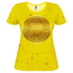 Женская футболка 3D Bitcoin coin