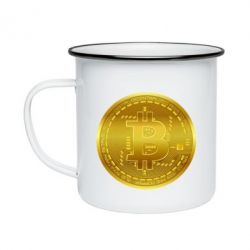 Кружка эмалированная Bitcoin coin - PrintSalon