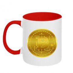 Чашка двухцветная 320ml Bitcoin coin - PrintSalon