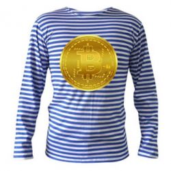 Тельняшка с длинным рукавом Bitcoin coin - PrintSalon