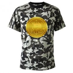 Камуфляжная футболка Bitcoin coin - PrintSalon