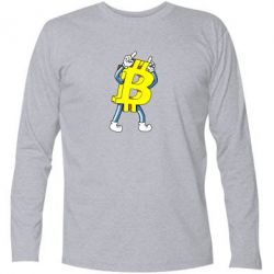 Футболка с длинным рукавом Bitcoin contrast - PrintSalon