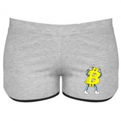 Женские шорты Bitcoin contrast - PrintSalon