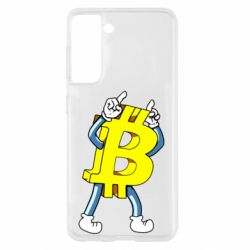 Чехол для Samsung S21 Bitcoin contrast - PrintSalon