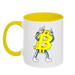 Чашка двухцветная 320ml Bitcoin contrast - PrintSalon