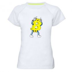 Женская футболка для спорта Bitcoin contrast - PrintSalon