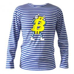 Тельняшка с длинным рукавом Bitcoin contrast - PrintSalon