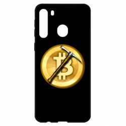 Чехол для Samsung A21 Bitcoin Hammer-PrintSalon Чехол для Samsung A21 Bitcoin Hammer