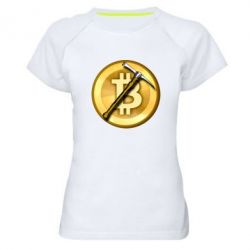 Женская футболка для спорта Bitcoin Hammer - PrintSalon