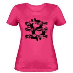 Женская футболка Bitcoin in barbed wire - PrintSalon