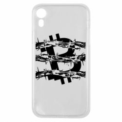 Чехол для iPhone XR Bitcoin in barbed wire - PrintSalon