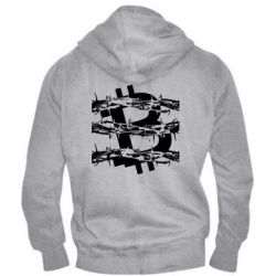 Мужское худи на молнии Bitcoin in barbed wire - PrintSalon