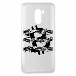 Чехол для Xiaomi Pocophone F1 Bitcoin in barbed wire - PrintSalon