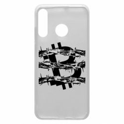 Чехол для Huawei P30 Lite Bitcoin in barbed wire - PrintSalon