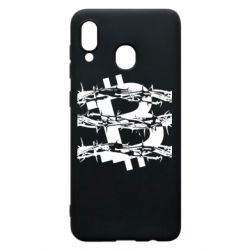 Чехол для Samsung A20 Bitcoin in barbed wire - PrintSalon