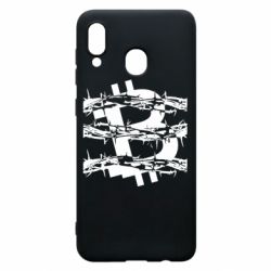 Чехол для Samsung A30 Bitcoin in barbed wire - PrintSalon