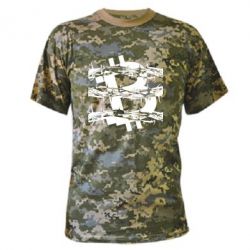 Камуфляжная футболка Bitcoin in barbed wire - PrintSalon