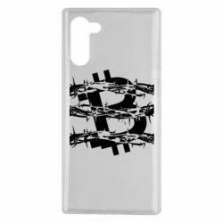 Чехол для Samsung Note 10 Bitcoin in barbed wire - PrintSalon