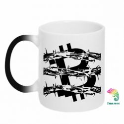 Чашка-хамелеон Bitcoin in barbed wire - PrintSalon