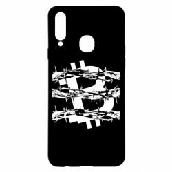 Чехол для Samsung A20s Bitcoin in barbed wire-PrintSalon Чехол для Samsung A20s Bitcoin in barbed wire