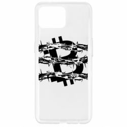 Чехол для Oppo Reno 4 Lite Bitcoin in barbed wire - PrintSalon