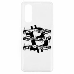 Чехол для Oppo Find X2 Bitcoin in barbed wire - PrintSalon