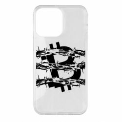 Чехол для iPhone 14 Pro Max Bitcoin in barbed wire - PrintSalon