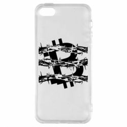 Чехол для iPhone5/5S/SE Bitcoin in barbed wire - PrintSalon