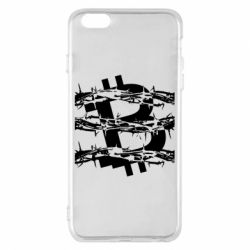 Чехол для iPhone 6 Plus/6S Plus Bitcoin in barbed wire - PrintSalon