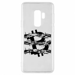 Чехол для Samsung S9+ Bitcoin in barbed wire - PrintSalon