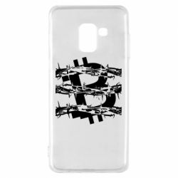 Чехол для Samsung A8 2018 Bitcoin in barbed wire - PrintSalon