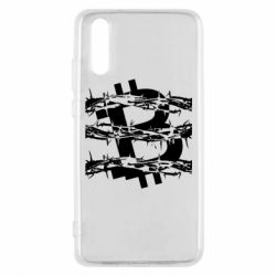 Чехол для Huawei P20 Bitcoin in barbed wire - PrintSalon