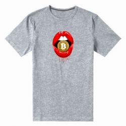 Мужская футболка премиум Bitcoin in the teeth - PrintSalon
