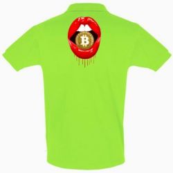 Мужское поло Bitcoin in the teeth - PrintSalon