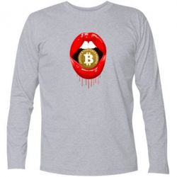 Футболка с длинным рукавом Bitcoin in the teeth - PrintSalon